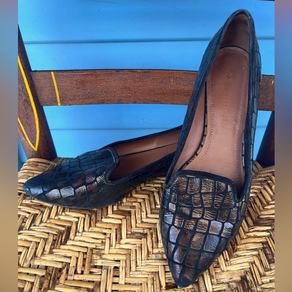 Donald J Pliner Dark Pointed Toe Flats